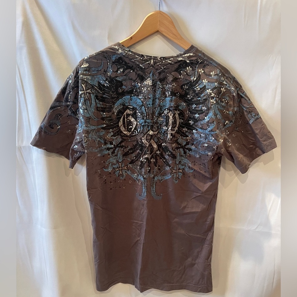 Archaic by Affliction Men's Graphic T-Shirt in Brown L Y2K - Picture 3 of 3